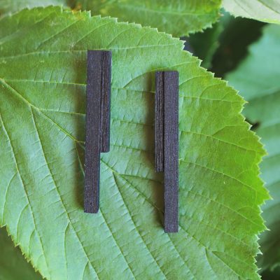 Boucles d'oreilles bois noires - REFLET