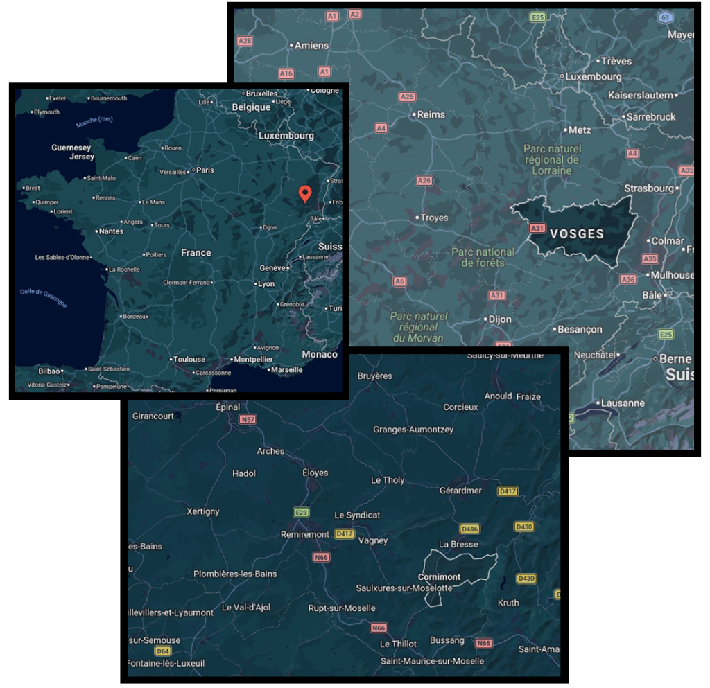 localisation cornimont vosges france exigu