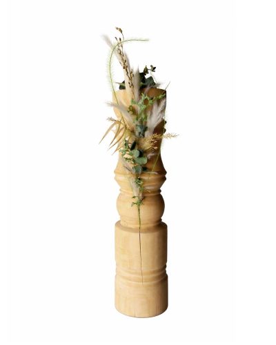 Déco bois tourné avec fleurs séchées