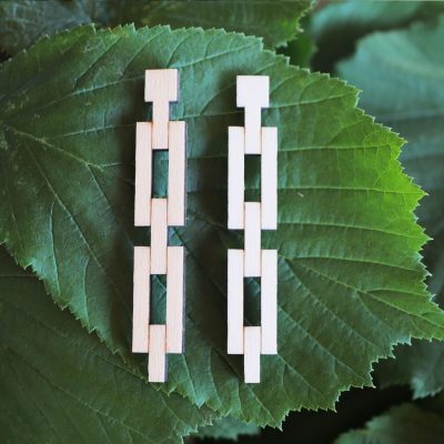 Boucles d'oreilles bois - CHAINE