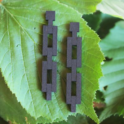 Boucles d'oreilles bois noires - CHAINE
