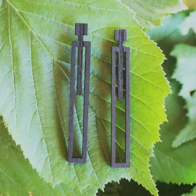 Boucles d'oreilles bois noires - EPURE