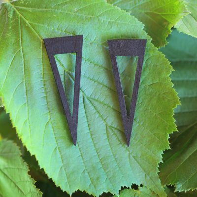 Boucles d'oreilles bois noires - PRISME